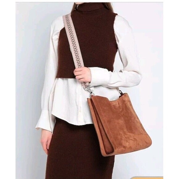 Orciani Brown Suede Crossbody Handbag - Picture 1 of 13